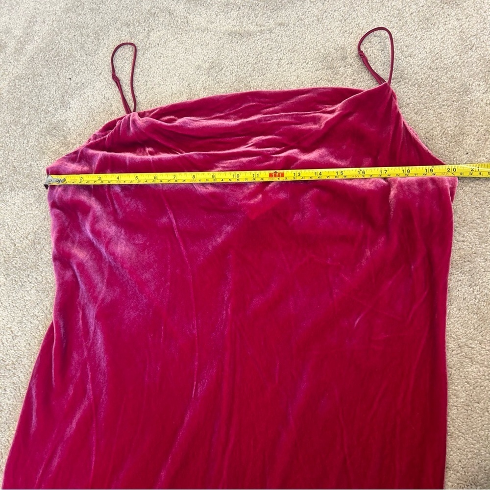Banana Republic Rita Velvet spaghetti strap Maxi Dress in fuchsia pink Sz XL NWT - Picture 10 of 13